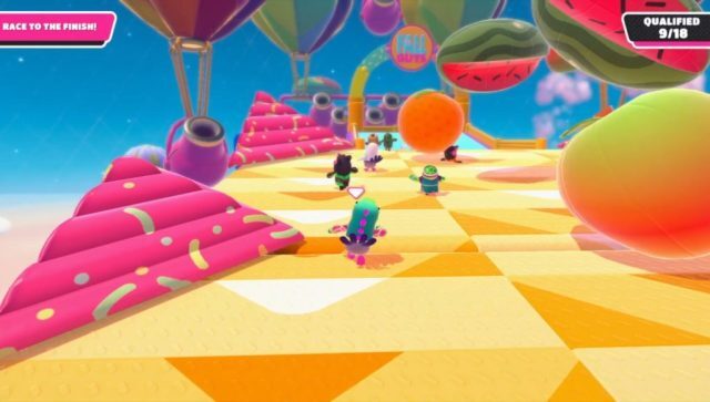 fall guys mini-games fruit chute